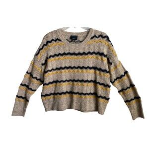 Lumiere Sweater With Wavy‎ Pattern Preppy Oversized Size Small